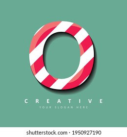 Letter O Candy Logo Design. Vector Illustration