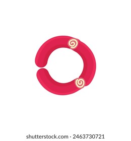 Letter O Candy Roll Logo Symbol Vektorgrafik Vorlage.eps
