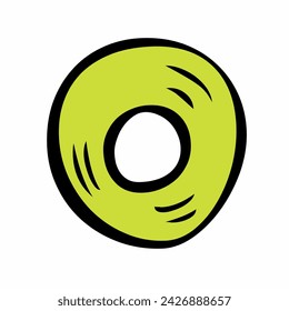 Letter "O" in cartoon style