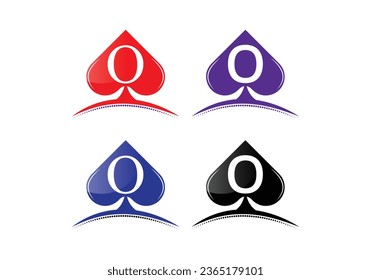 Letter O Casino Logo Design Vector Template . Poker Casino Vegas Logo Template