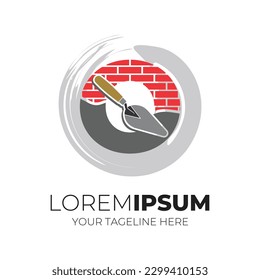 Letter O Cementing Brick Wall Logo Design Inspiration Vector Illustration