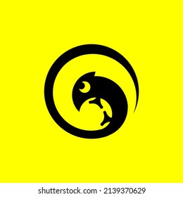 letter o chameleon logo design