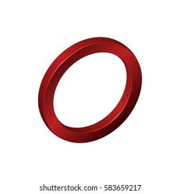 Letter O character in a realistic 3D icon style Vector Illustration isolated on white background. Letter notation symbol of the alphabet, ABC for your projects.