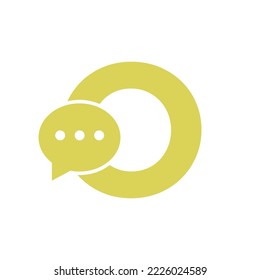 Letter O Chat Communicate Logo Design Concept With Bubble Chat Symbol