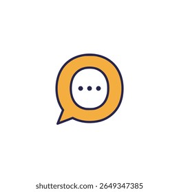letter O chat message app logo vector illustration template design