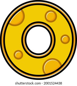 vector de dibujos animados de queso de letra O