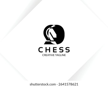 Letter O Chess Logo. Monogram Knight Logo