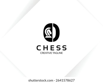 Letter O Chess Logo. Monogram Knight Logo
