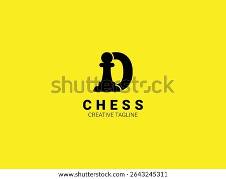 Letter O chess logo with pawn. Chess sport monogram logo template