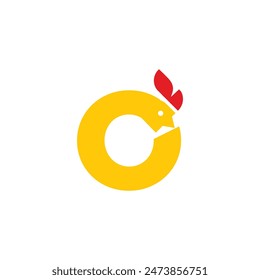 Letra O Chick logo icon Vector Plantilla.eps