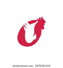 Letter O Chicken logo icon vector template.eps