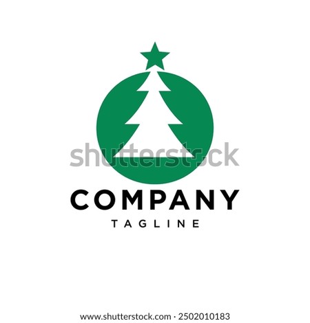 Letter O Christmas Tree logo icon vector