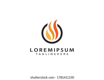 Letter O circle fire shield Logo design inspiration