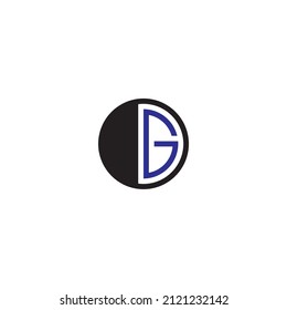 letter O circle. letter G semicircle simple symbol logo vector