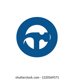 Letter O or Circle Hammer Building Services, Repair, Renovation and Construction Logo Design 