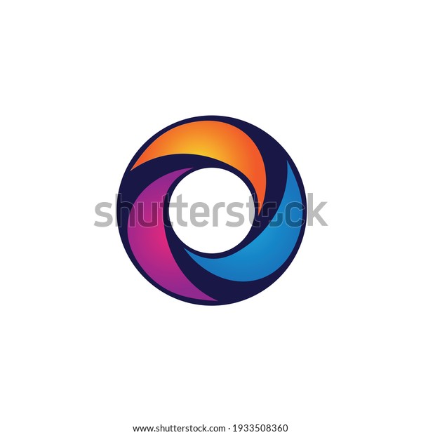 Letter O circle logo design, multicolor letter
icon vector template