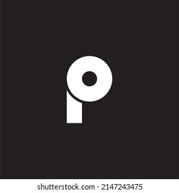Letter O circle and P simple symbol logo vector