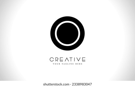 Logo-Design-Vorlage für Buchstaben-O-Kreis, schwarz