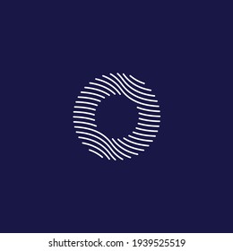 Letter O circle wave logo design template inspiration