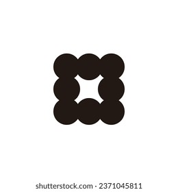 Letter O circles geometric symbol simple logo vector