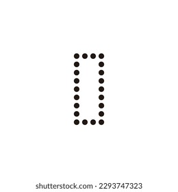 Letra O círculos, símbolo geométrico rectangular simple vector de logotipo