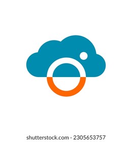 diseño del logotipo de la letra O cloud