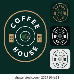 Letter O Coffee Bean With Leaf In Classic Style.