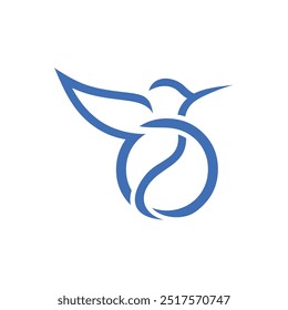 Letra O Colibri Diseño de logotipo Icono de Vector Ilustración de símbolo de emblema gráfico