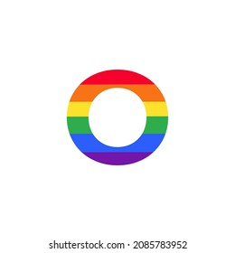 Letter O Colored in Rainbow Color Logo Design Inspiration for LGBT Concept