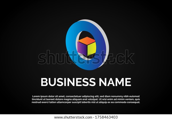 Letter O With colorful\
box illustration incorporated within for Initial Letter Logo For\
Your Freight Company Name, Alphabet Logo Template Ready For Use,\
Modern Initial Logo