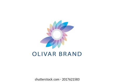 Letter O colorful creative 3d ornamental natural organic refreshment business logo