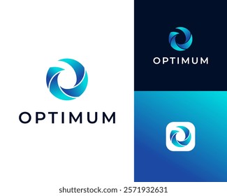 Letter O Colorful Gradient Circular Round Circle Spin Swirl Twist Vector Logo Design Illustration