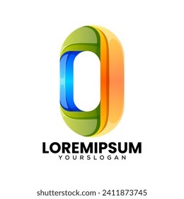 letter o colorful icon logo design 
