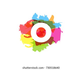 Letter O Colorful Paint Stroke Icon Logo Design Element