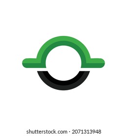 Letter O combination with caterpillar , in background white, dual meaning vector logo design