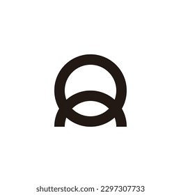 Letter A and o combination geometric symbol simple logo vector