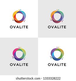 Letter O combined from Abstract elements