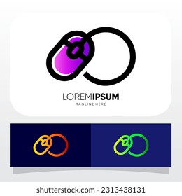 Letter O Computer Mouse Logo Design Vector Icon Graphic Emblem Illustration