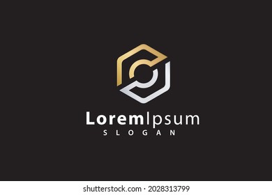 Letter O creative 3d modern hexagonal technological business logo
