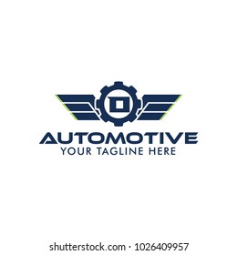 Letter O Creative Automotive Logo Design Template with wing symbol