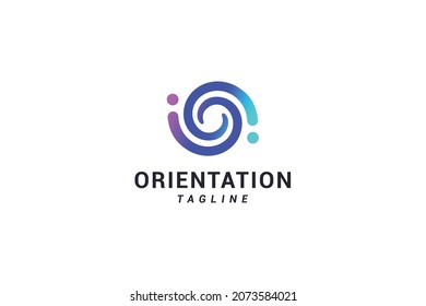 Letter O creative colourful orientation technological logo