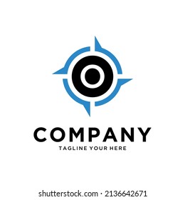 letter O with Creative Compass Concept Logo Design Template. Compass logo sign symbol. Modern vector logo design for business and company identity.