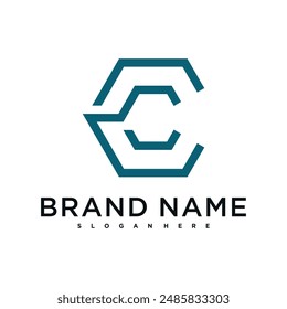 Letter O creative logo design with hexagon lines. Premium Vector