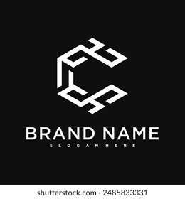 Letter O creative logo design with hexagon lines. Premium Vector