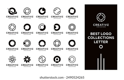 letter O creative logo set. logo inspiration