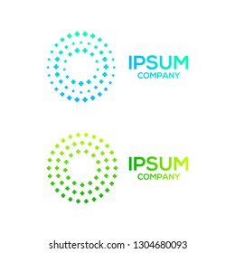 Letter O with Cross Plus or Positive Logos, Dot and Pixel symbol, Technology and Digital icon, Medical Healthcare Hospital Pharmacy Clinic Signs for your Corporate identity