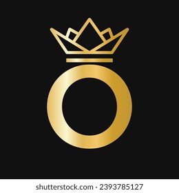 Letter O Crown Logo. Crown Logo for Beauty, Fashion, Star, Elegant, Luxury Sign