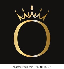 Letter O Crown Logo Concept For Fashion and Beauty Symbol Vector Template
