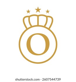Letter O Crown Logo Concept For Fashion and Beauty Symbol Vector Template