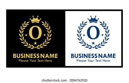 Letter o crown logo design template illustration. suitable for fashion, brand, kingdom, crown, identity